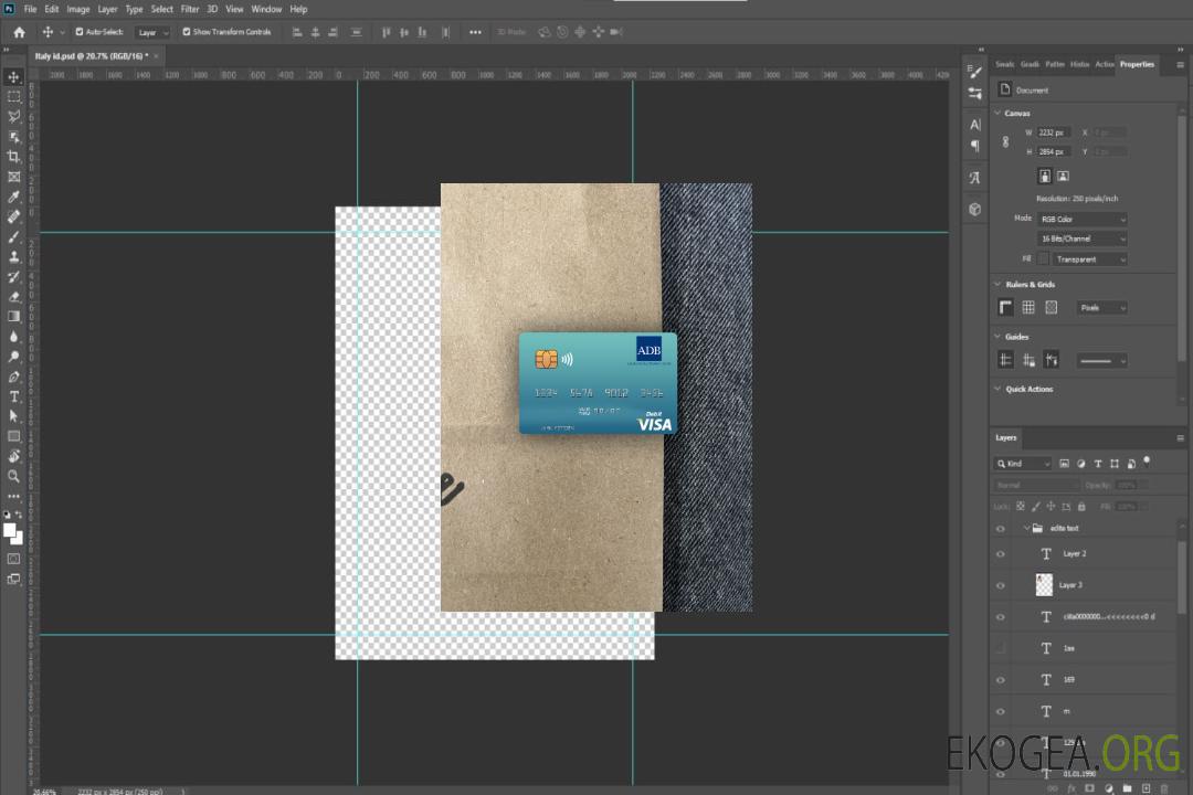 Photolook de la carte de débit visa Palau ADB Bank avant template Photolook de la carte de débit visa Palau ADB Bank avant template